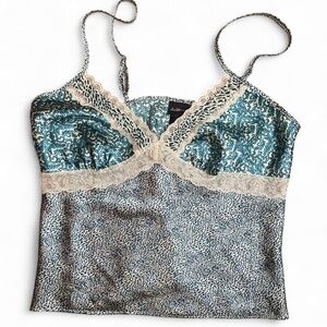 Y2K Animal Print Lace Cami